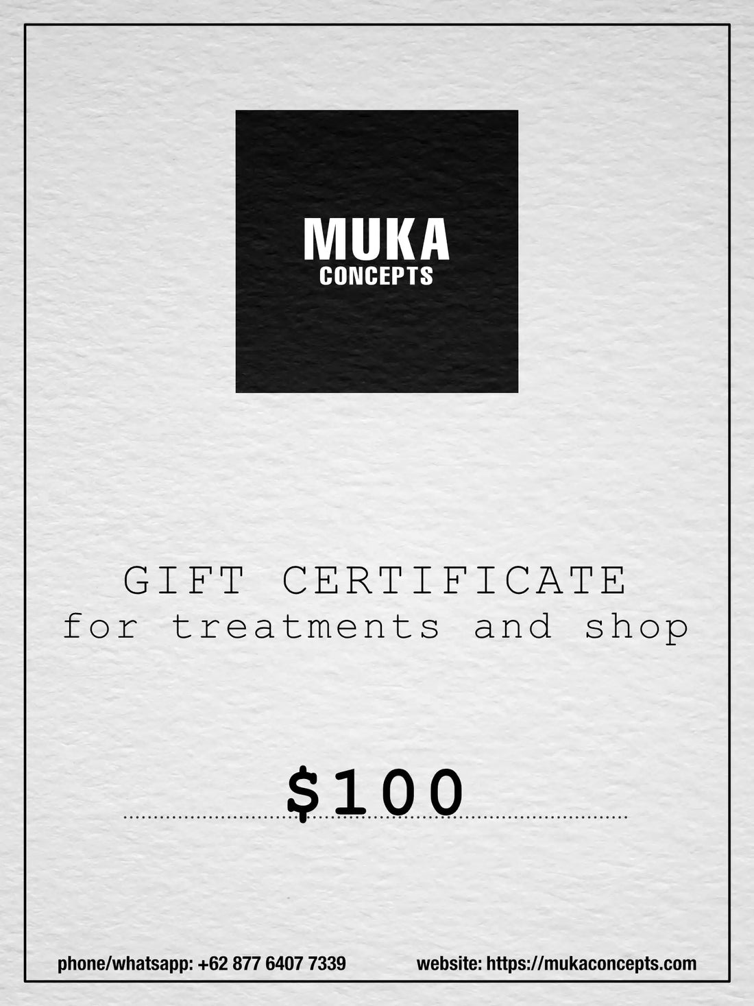 Muka Concepts Gift Certificate