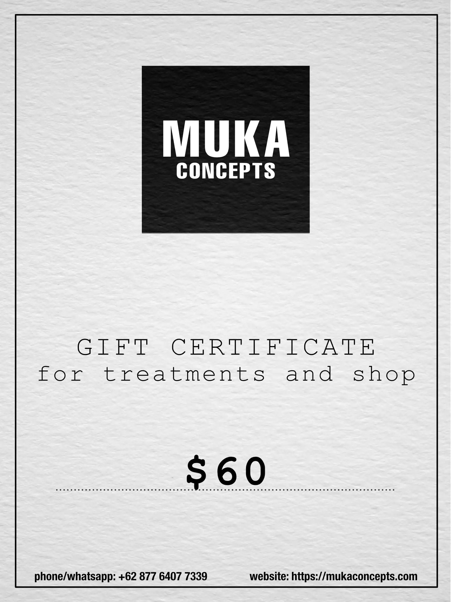 Muka Concepts Gift Certificate